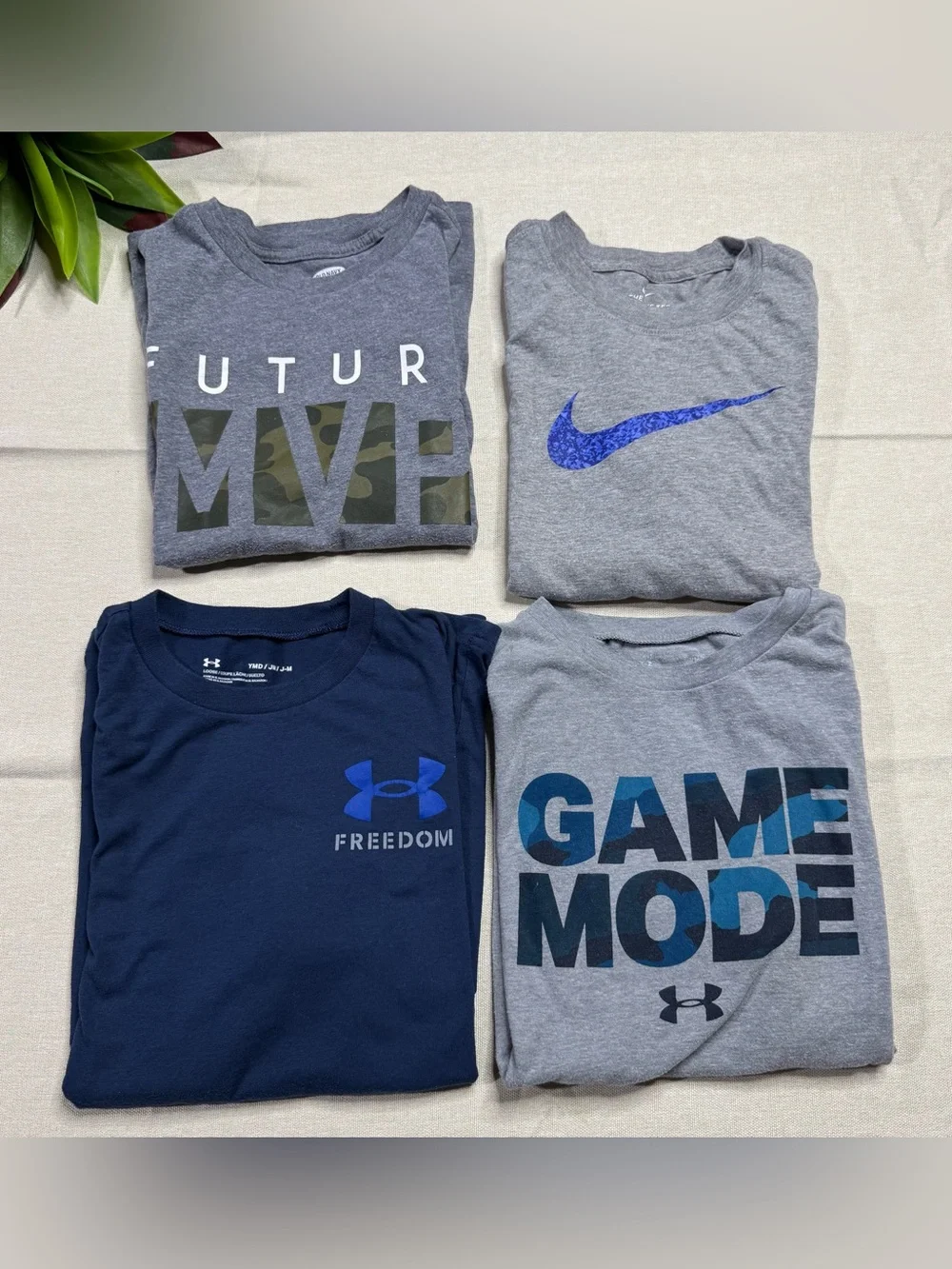 Boys Youth Medium Graphic Tee Lot Nike Under Armour Old Navy Size 8 Short Sleeve